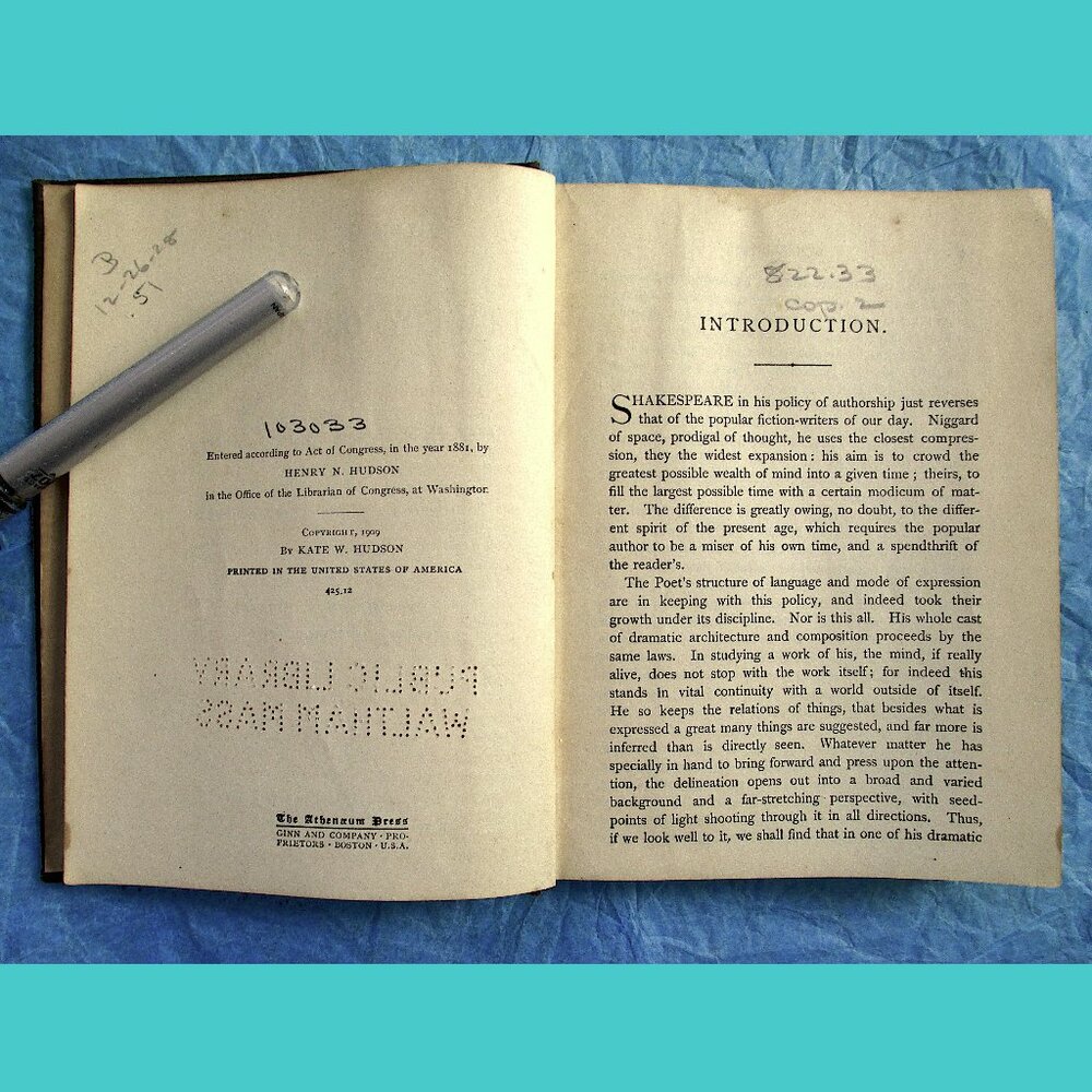 Antique Book (1909) Shakespeare's Tragedy of Cymbeline, Intro by Henry N. Hudson - Picture 3 of 16